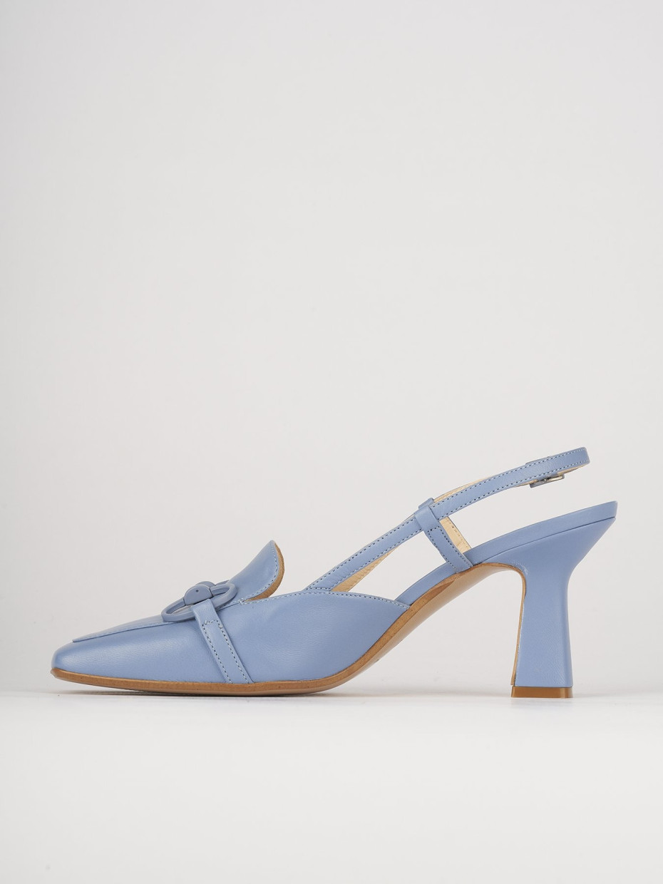 Pumps heel 7 cm light blue leather