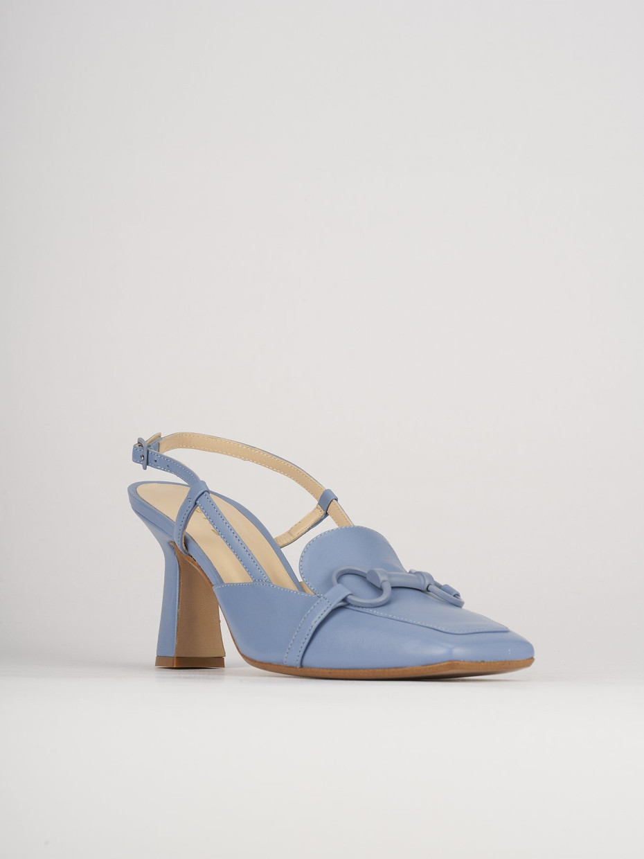 Pumps heel 7 cm light blue leather