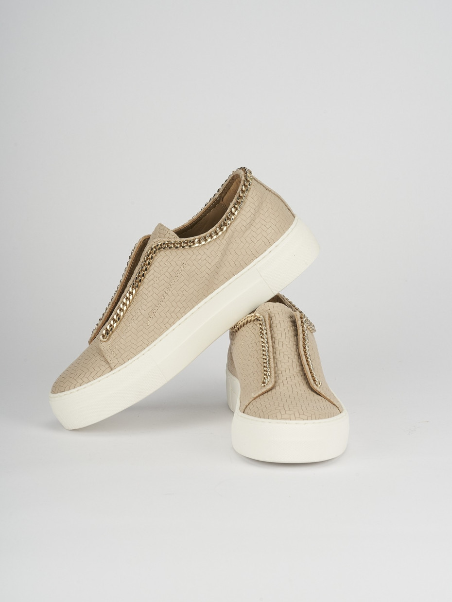 Sneakers beige leather