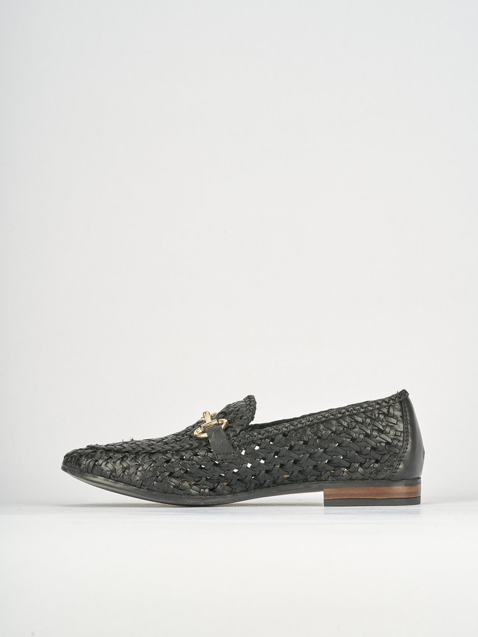 Mocassini tacco 1cm pelle nero