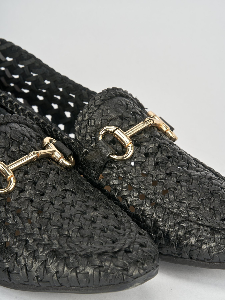 Mocassini tacco 1cm pelle nero