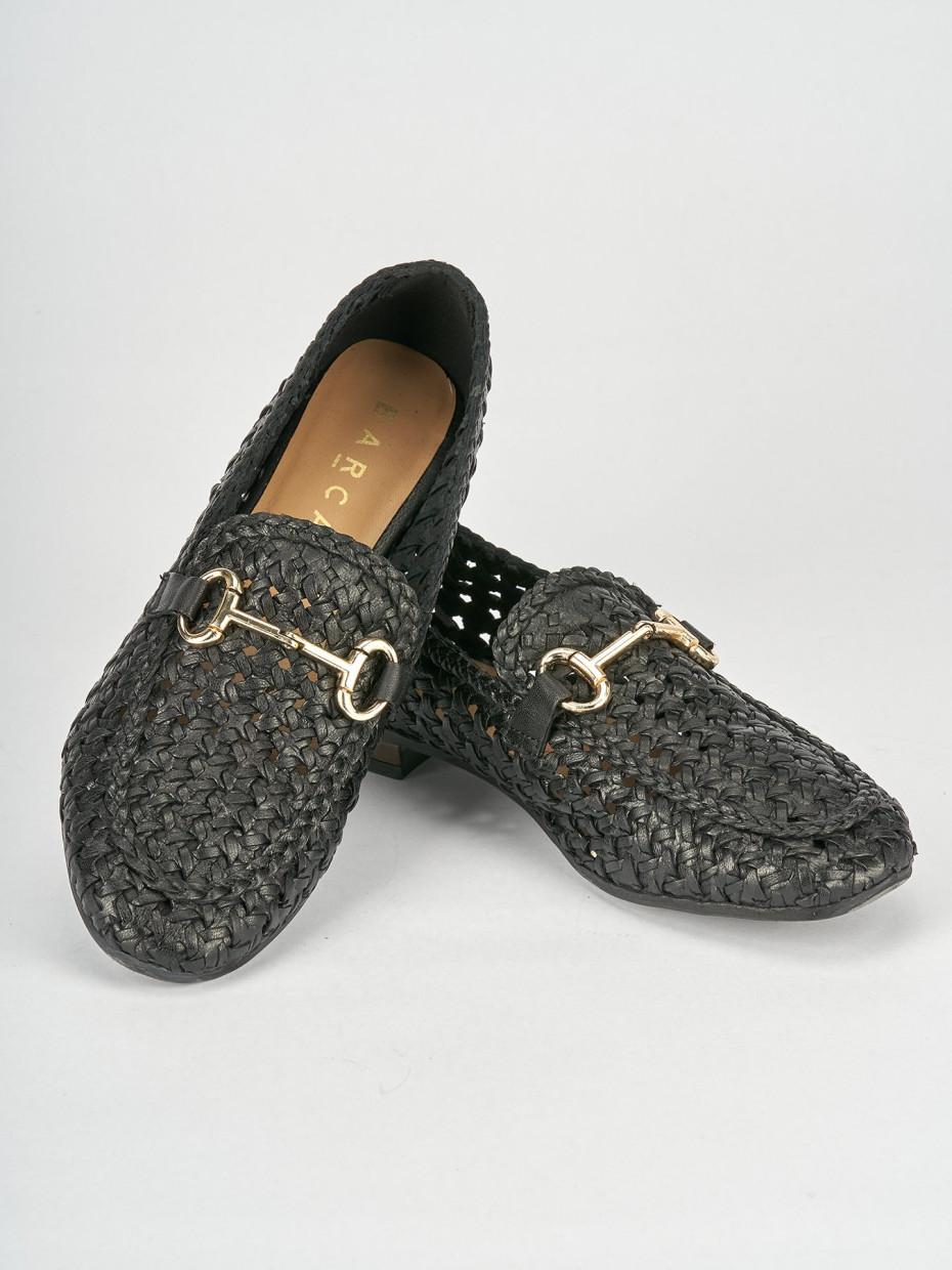 Mocassini tacco 1cm pelle nero