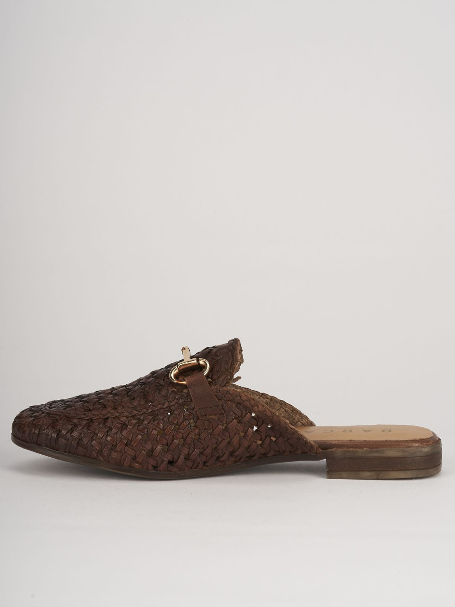 Sabot tacco 1cm pelle testa