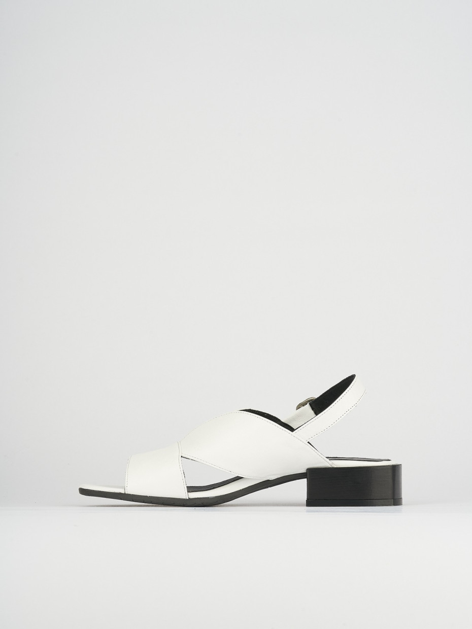 Sandali tacco 5cm pelle bianco