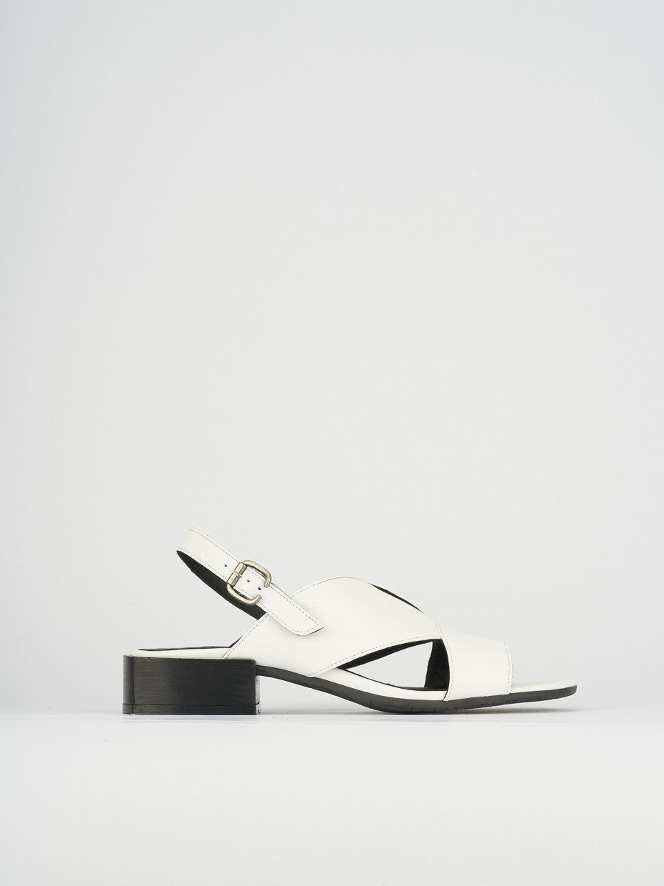 Sandali tacco 5cm pelle bianco