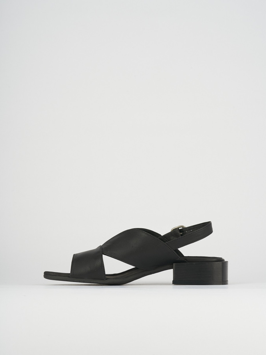 Sandali tacco 5cm pelle nero