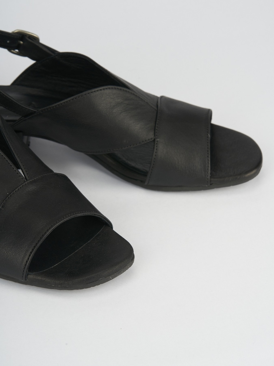 Sandali tacco 5cm pelle nero
