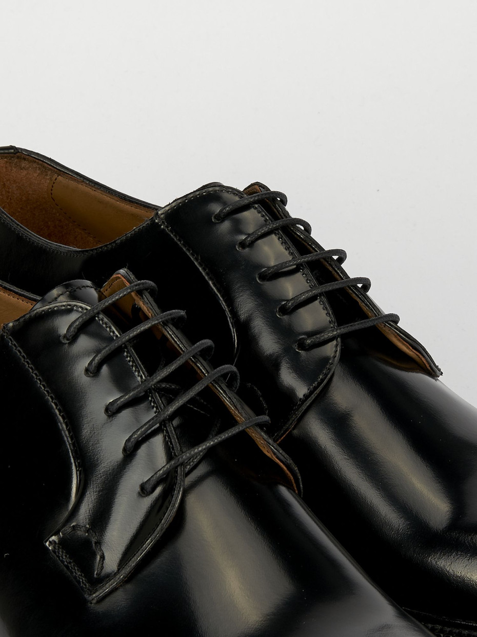 Lace-up shoes heel 2 cm black leather