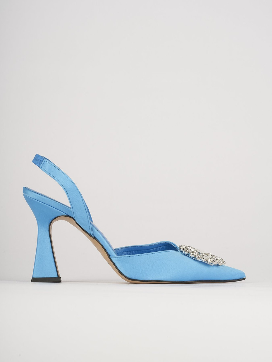 Pumps heel 9 cm light blue leather