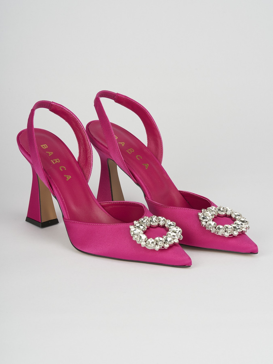 Slingback decoltè tacco 9 cm rosa pelle