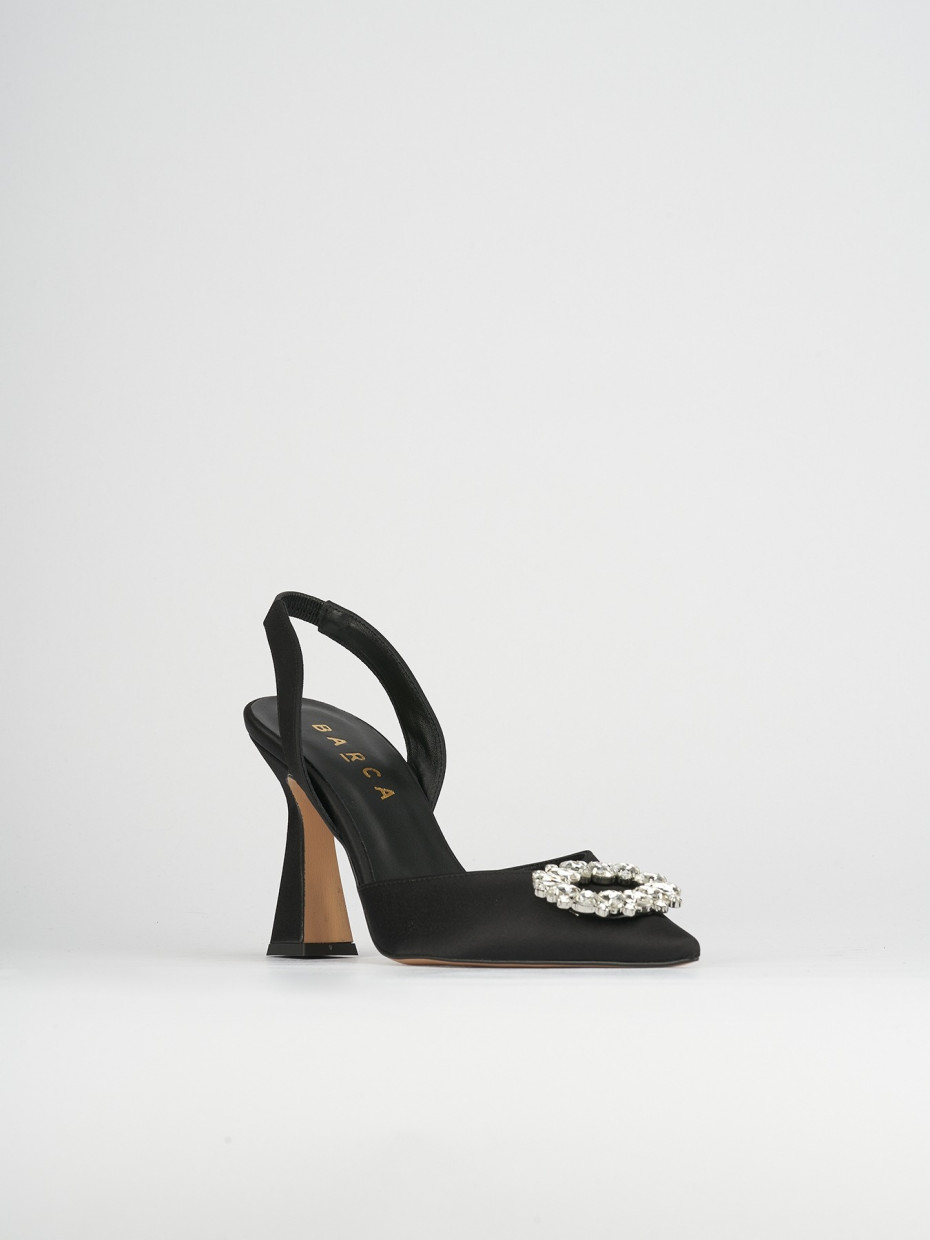 Slingback decoltè tacco 9 cm nero pelle
