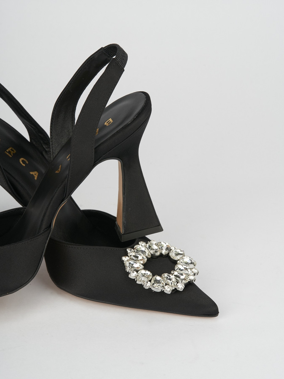 Slingback decoltè tacco 9 cm nero pelle