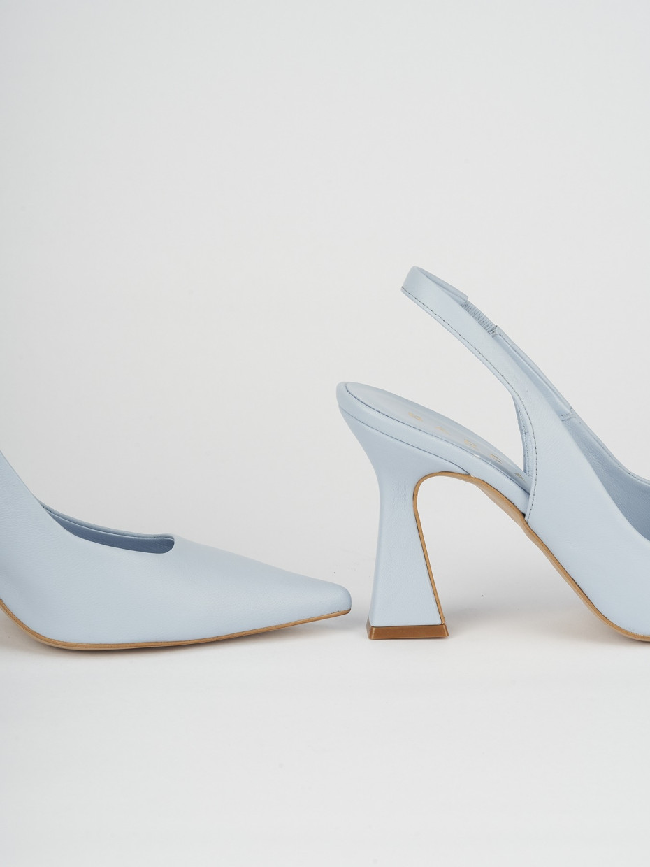 Pumps heel 9 cm light blue leather