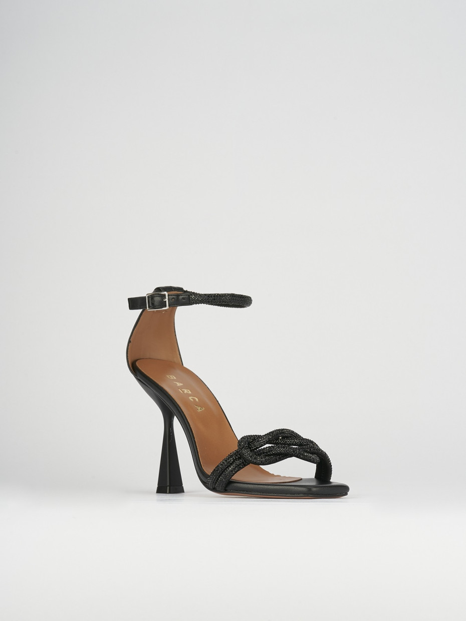 Sandali tacco 9cm pelle nero