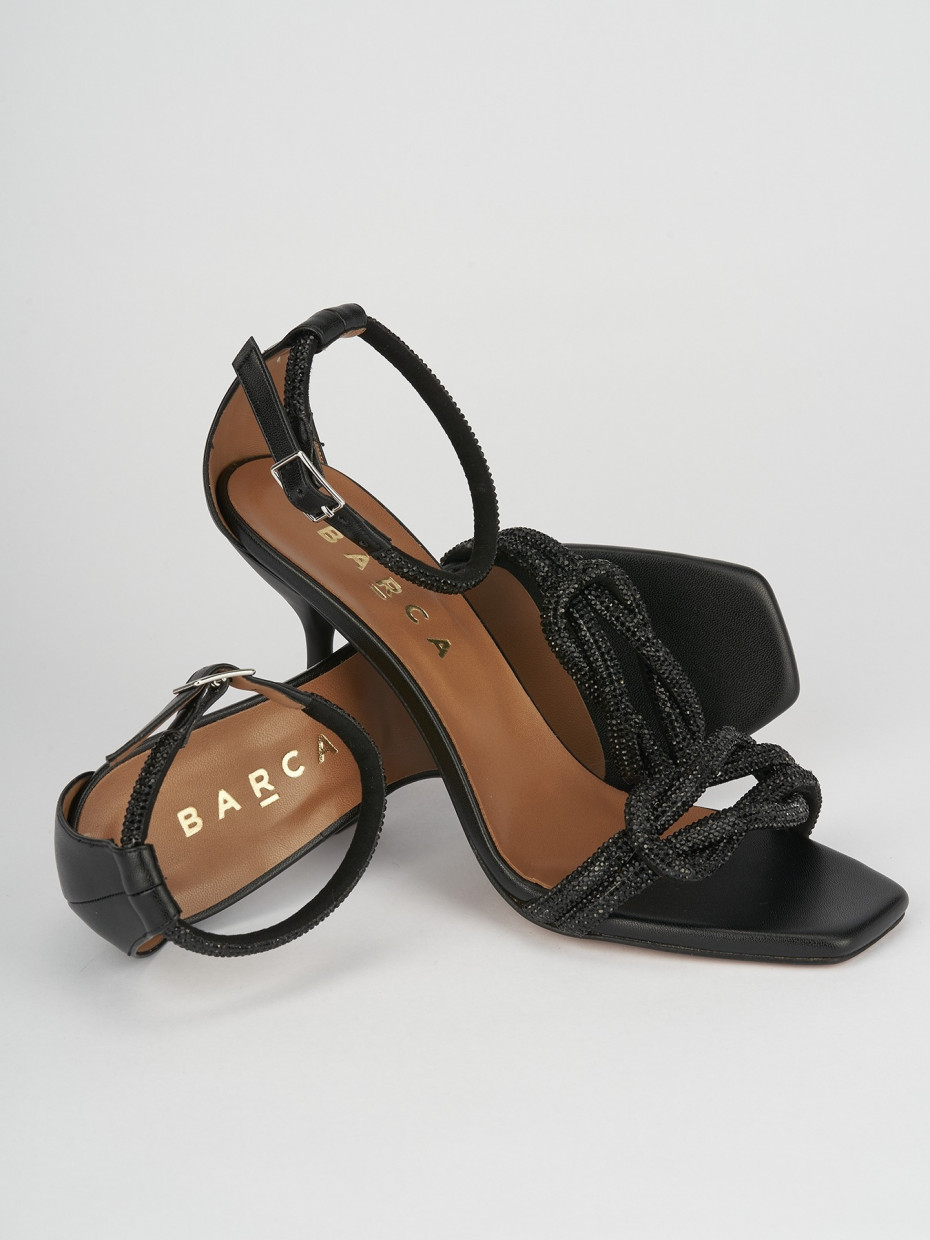 Sandali tacco 9cm pelle nero