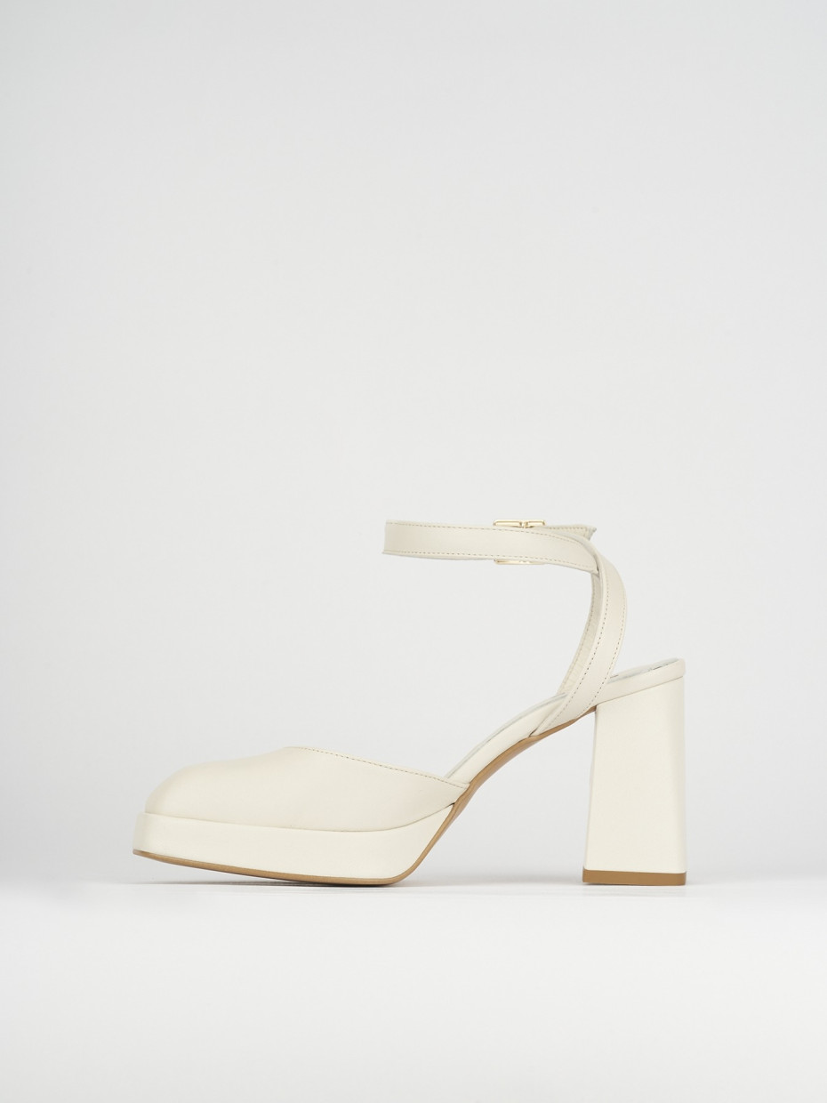 Sandali tacco 9cm pelle bianco