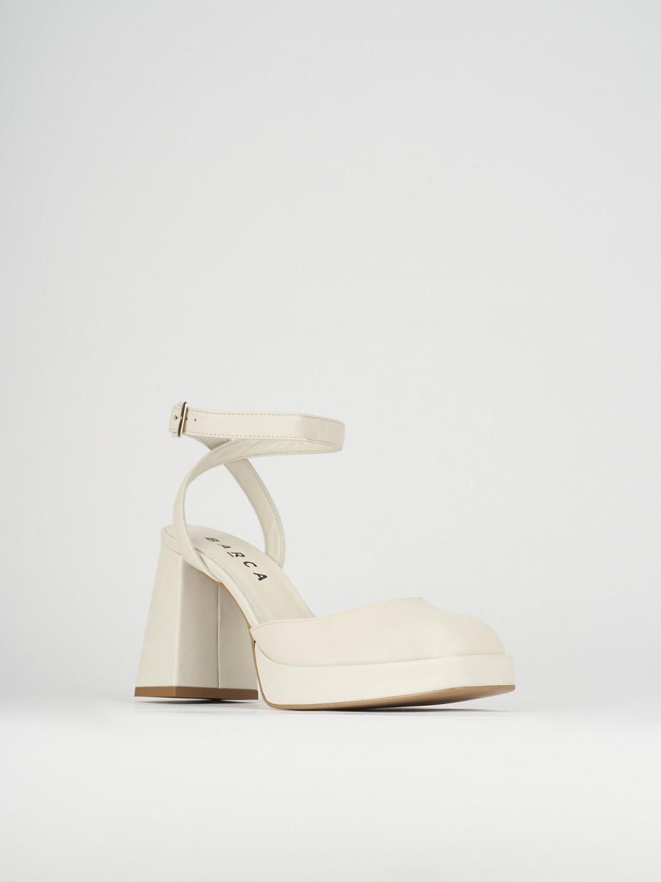 Sandali tacco 9cm pelle bianco