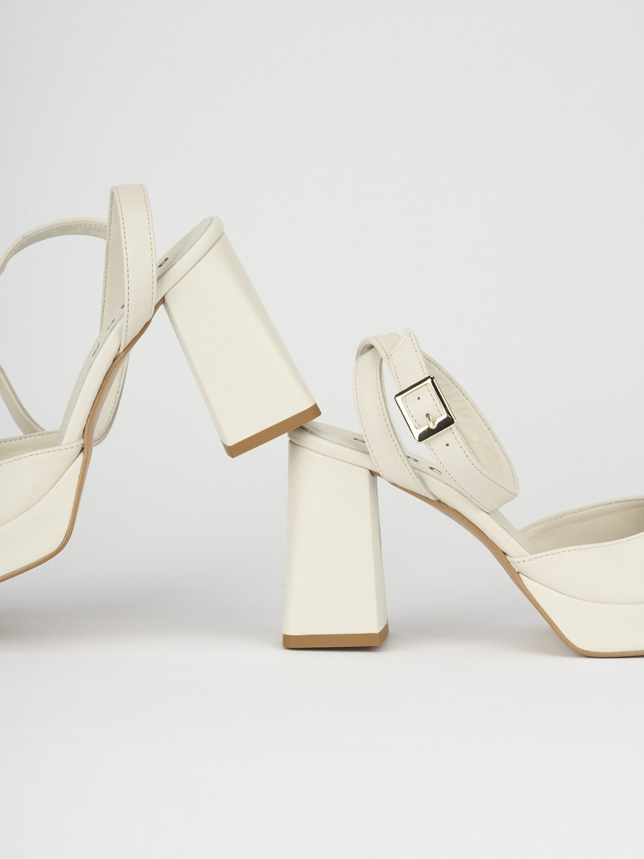 Sandali tacco 9cm pelle bianco