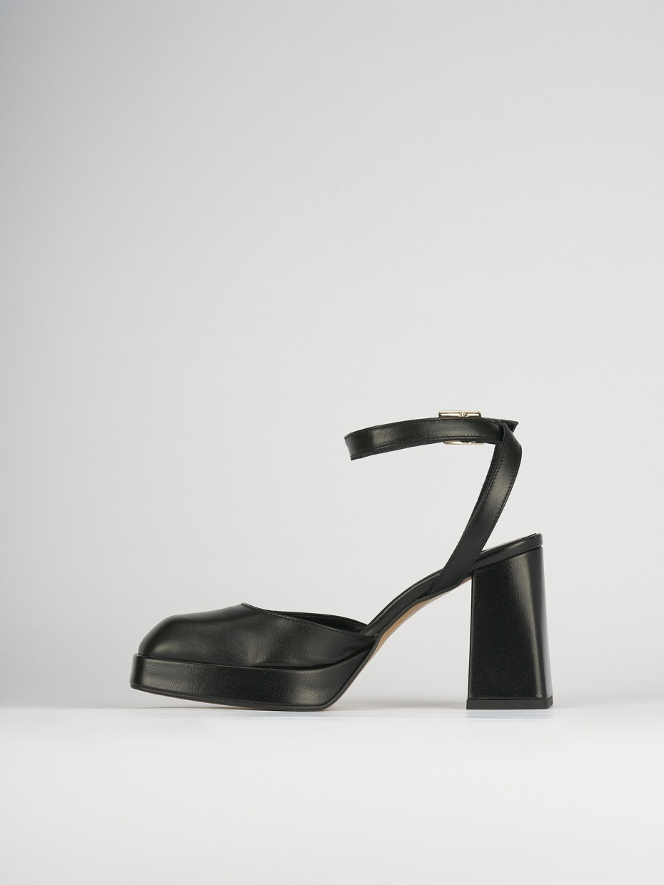 Sandali tacco 9cm pelle nero