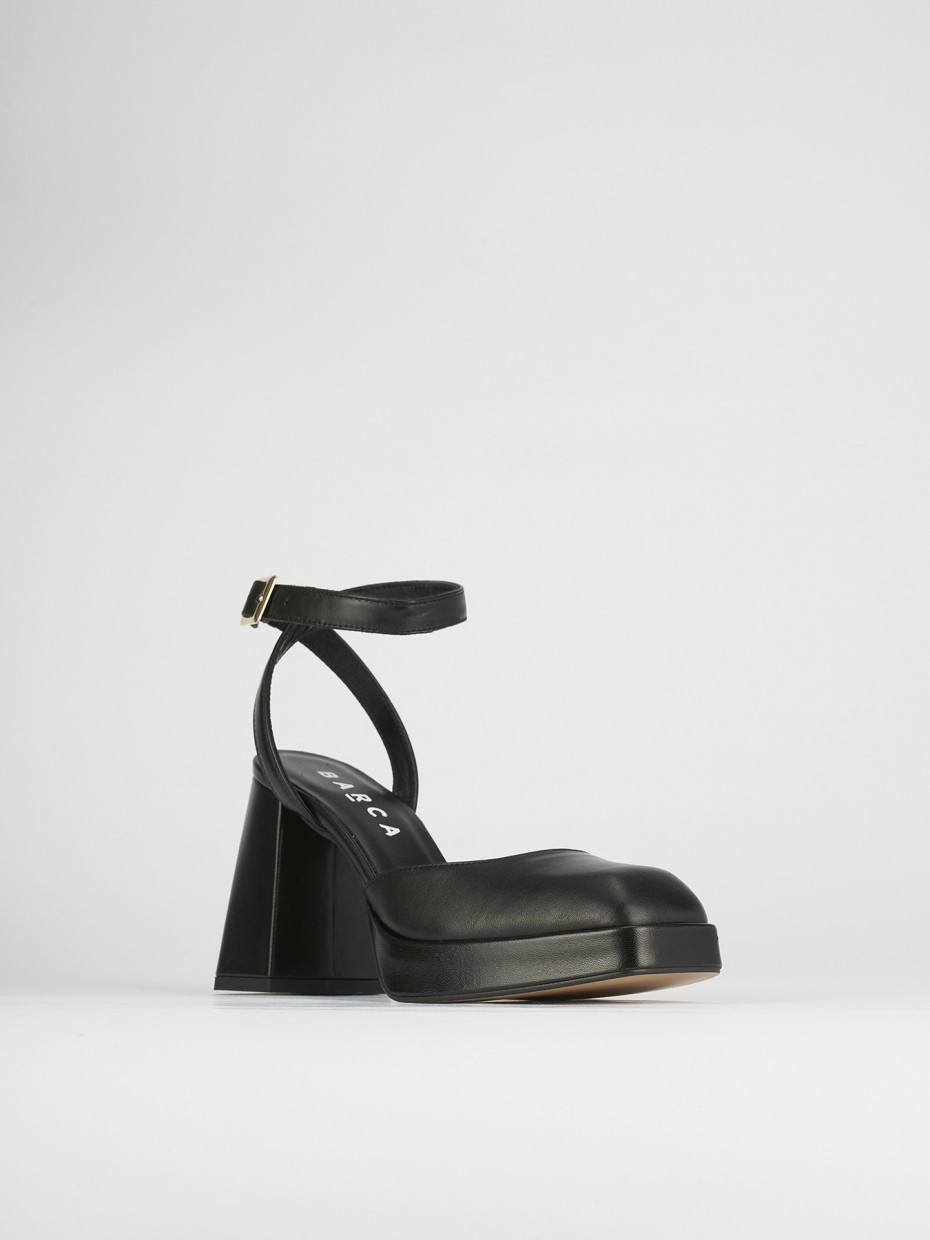Sandali tacco 9cm pelle nero