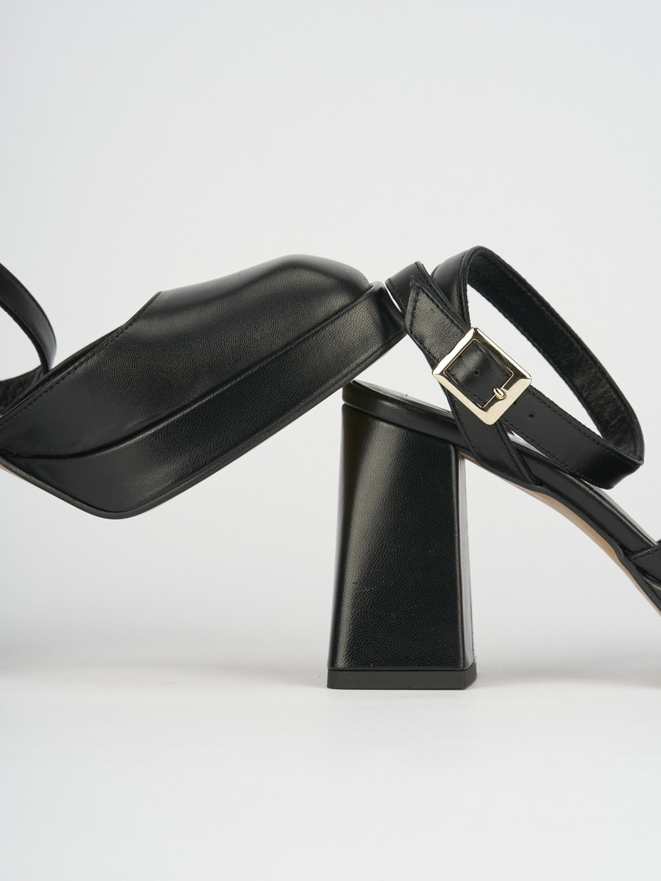 Sandali tacco 9cm pelle nero