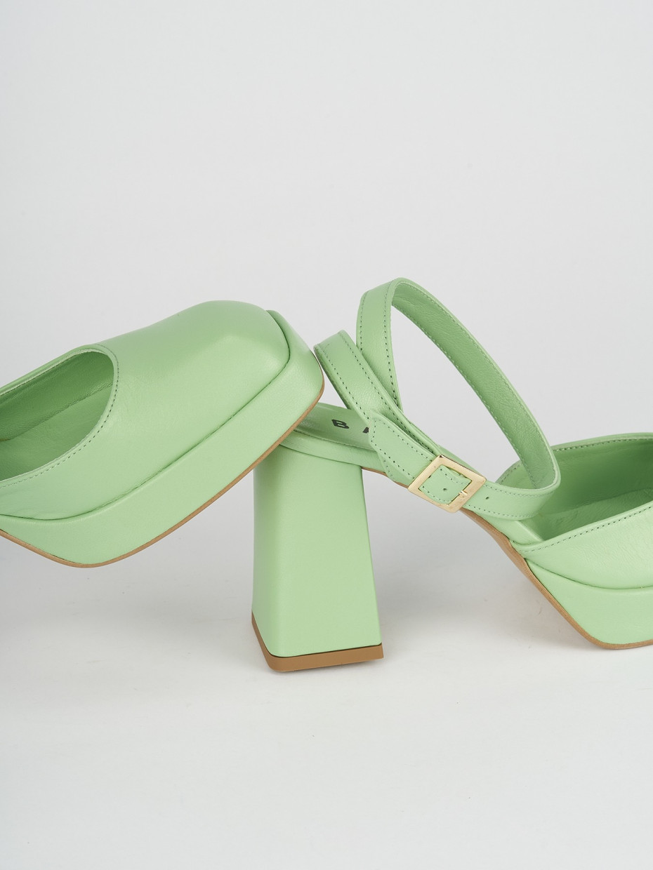 Sandali tacco 9cm pelle verde