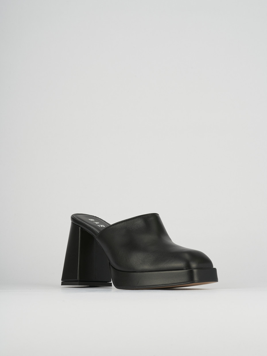 Sabot heel 9 cm black leather
