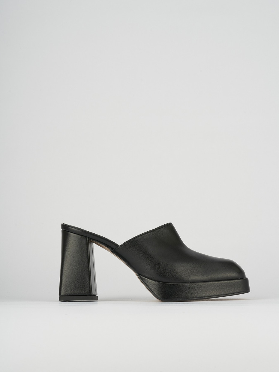 Sabot heel 9 cm black leather