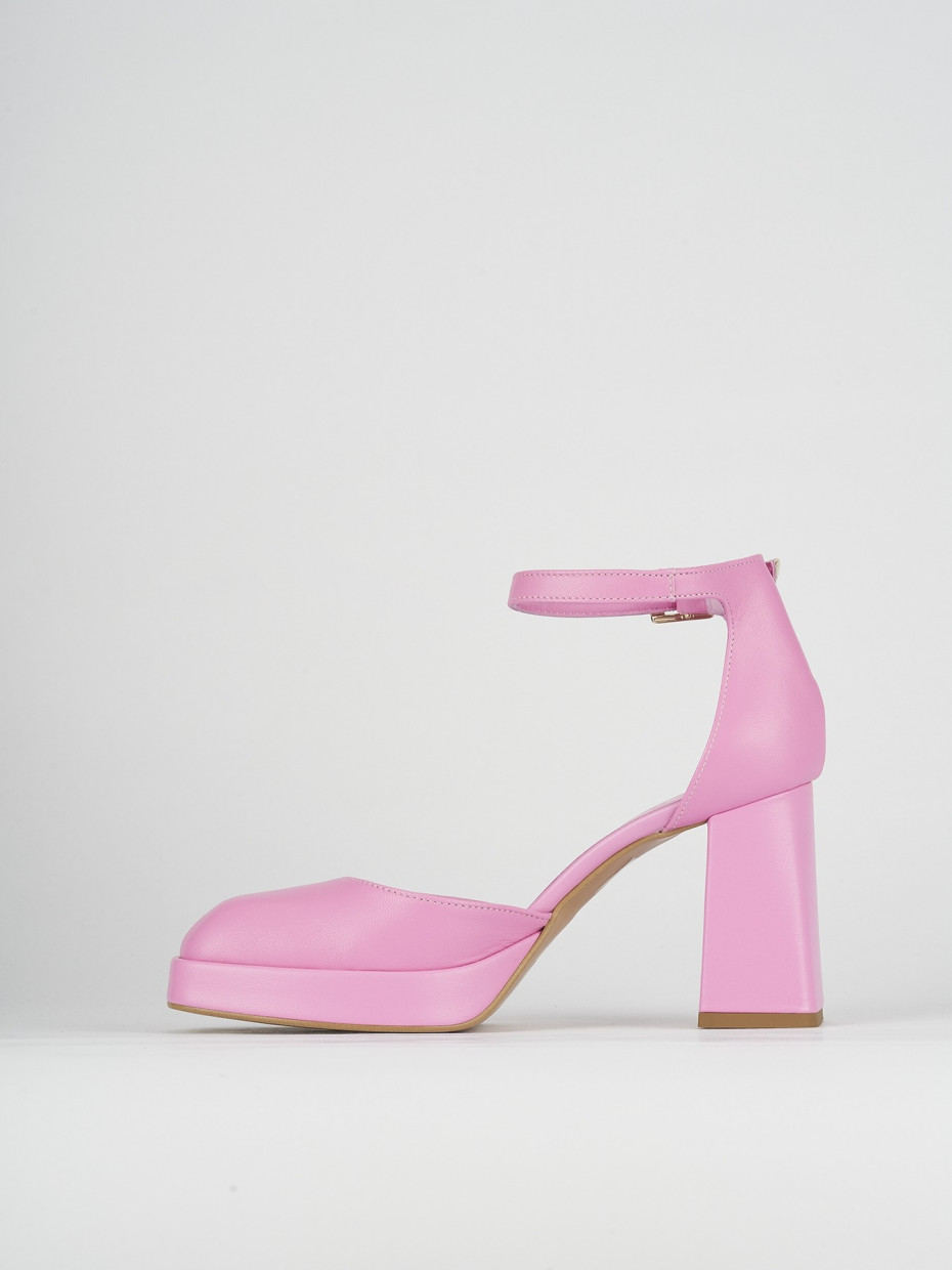 Décolleté e slingback tacco 9cm pelle rosa