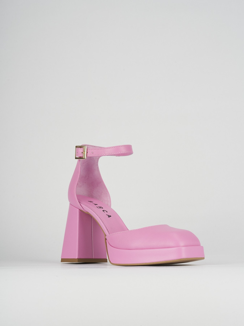 Décolleté e slingback tacco 9cm pelle rosa