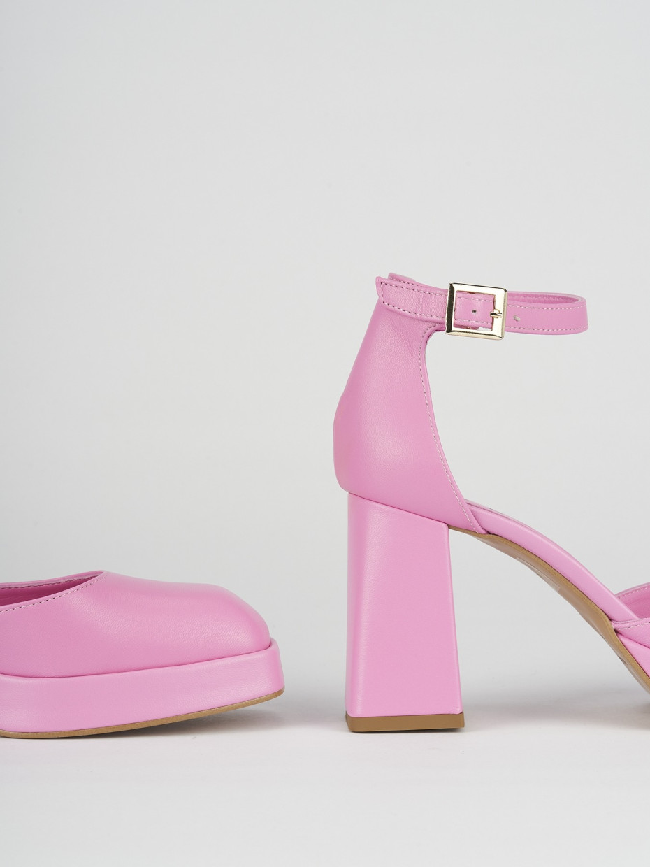 Décolleté e slingback tacco 9cm pelle rosa
