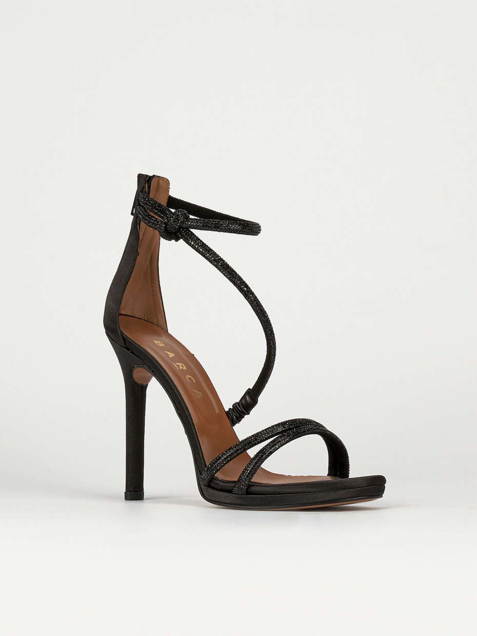 Sandali tacco 10cm pelle nero