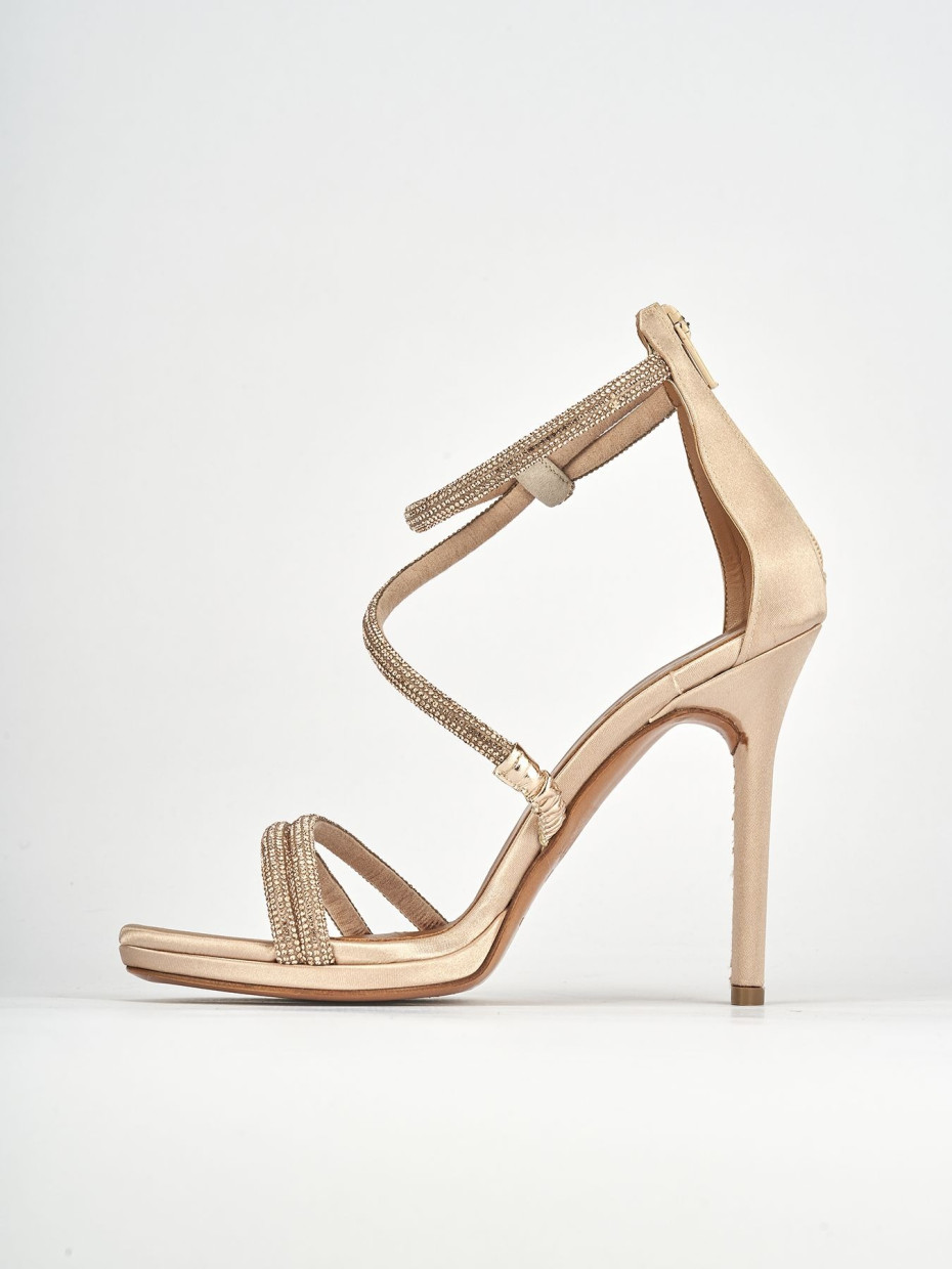 Sandali tacco 10cm pelle rosa