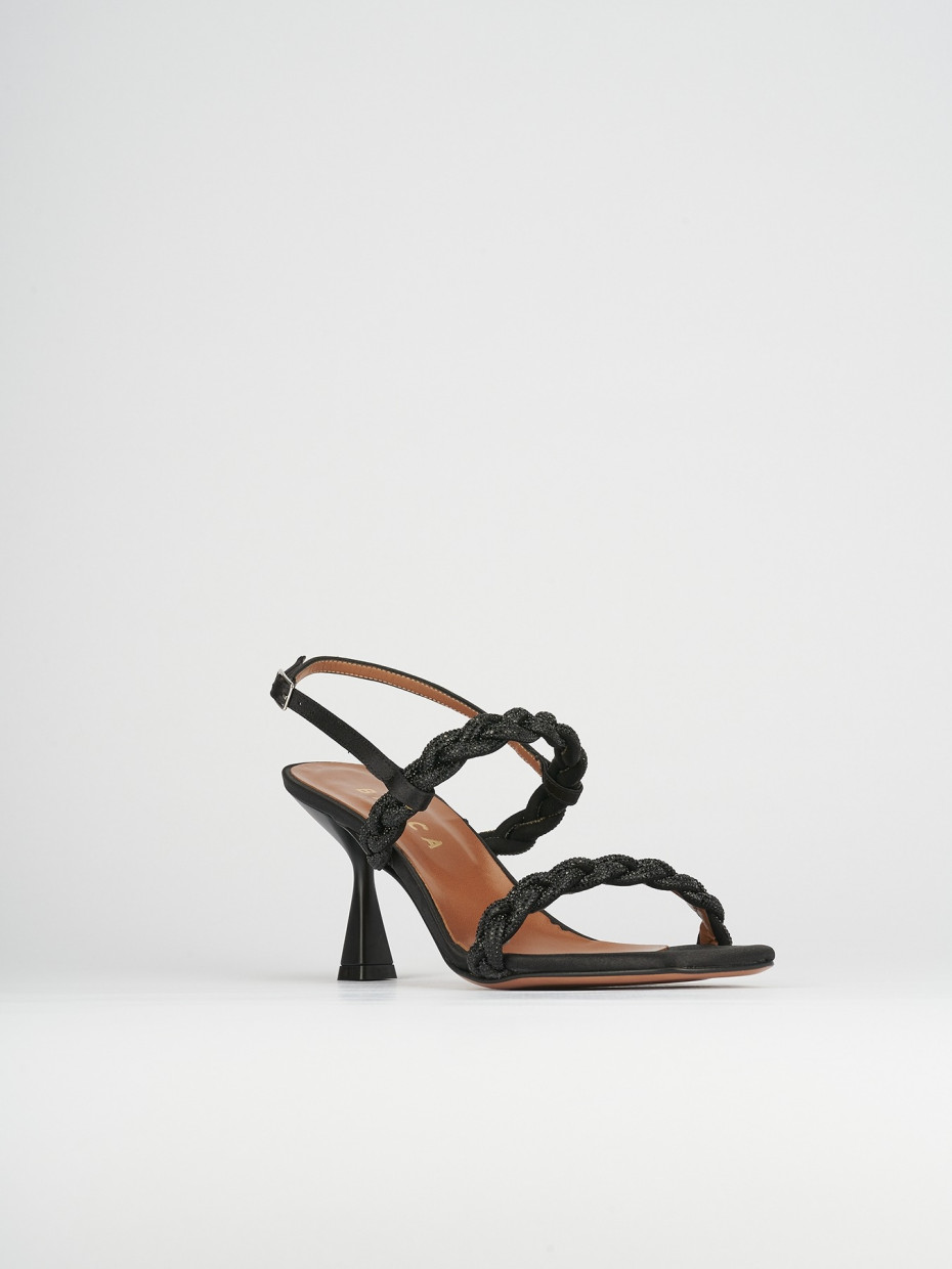 Sandali tacco 7cm pelle nero
