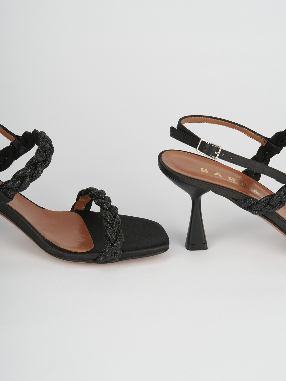 Sandali tacco 7cm pelle nero