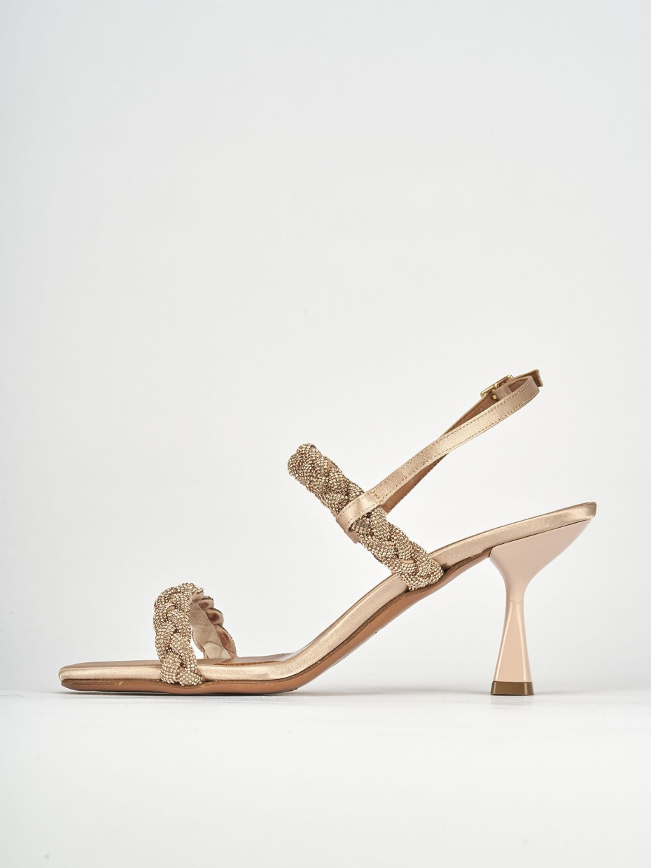 Sandali tacco 7cm pelle rosa
