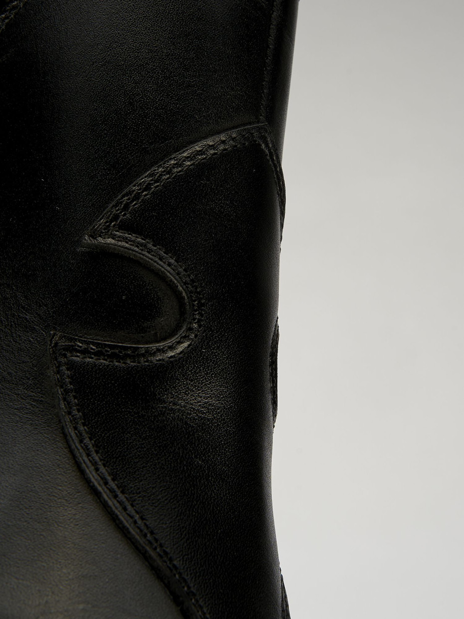 Stivaletti tacco 6cm pelle nero