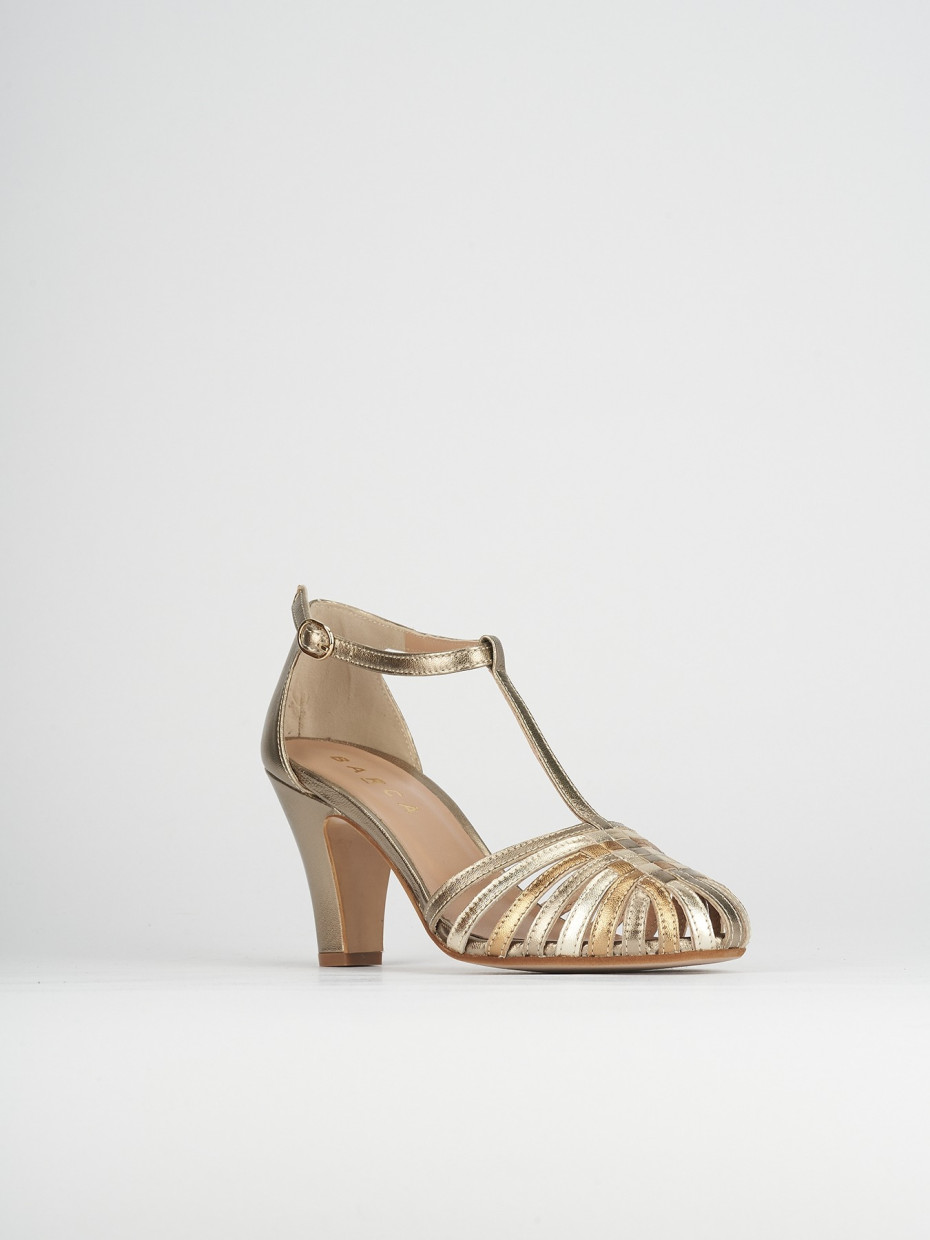 Gold t bar sandals heels online