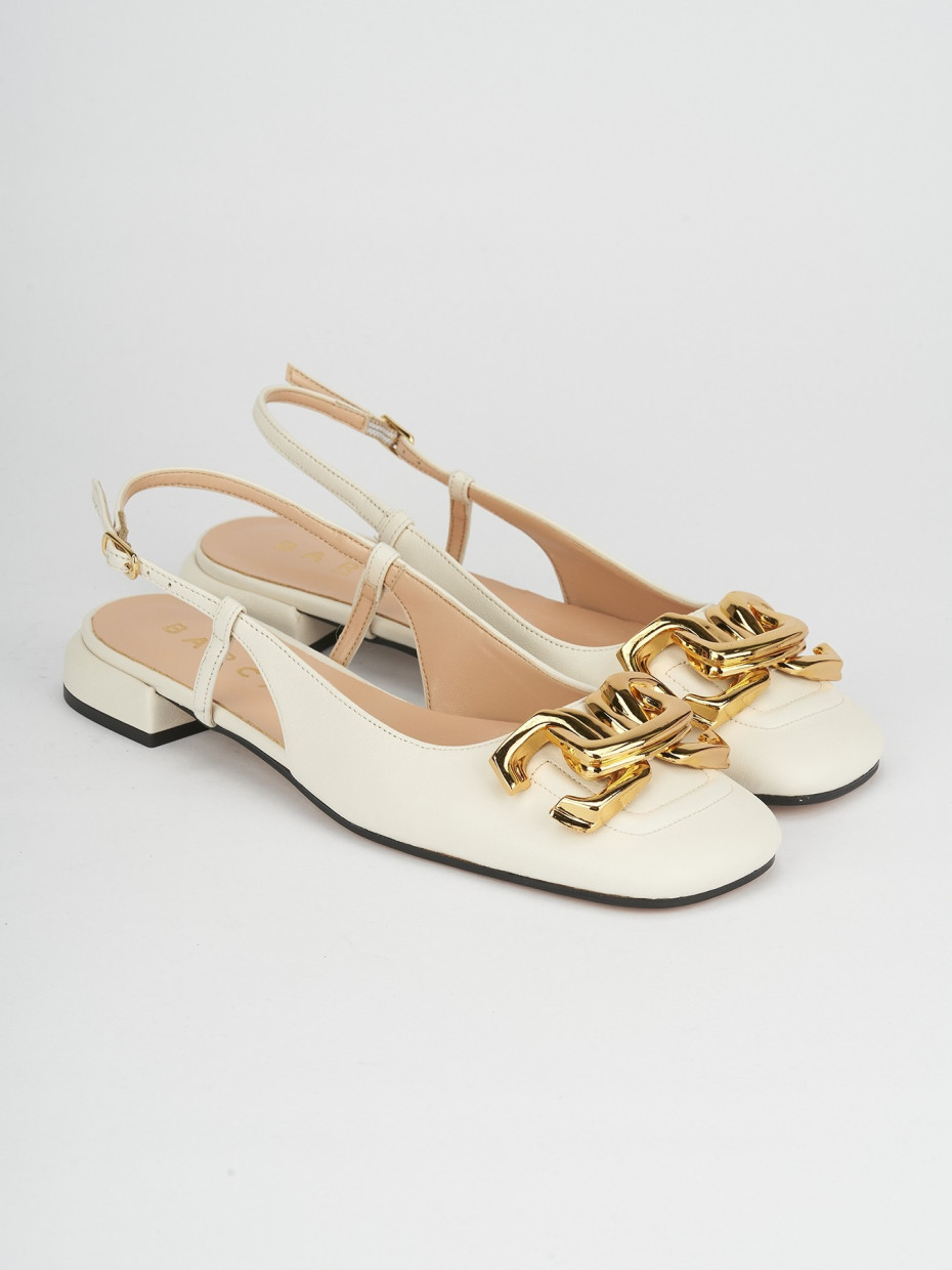 Ballerine tacco 1cm pelle beige