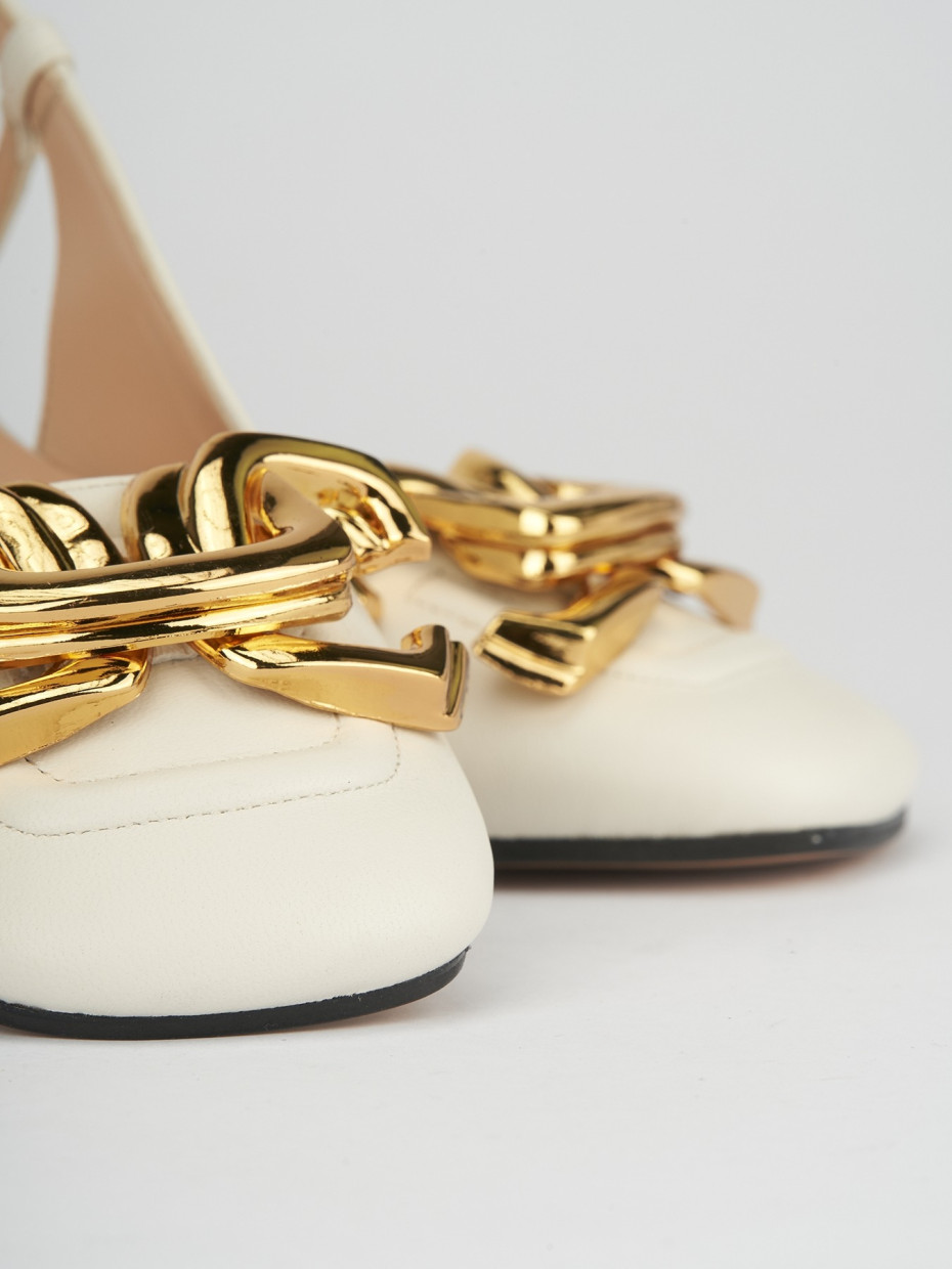 Ballerine tacco 1cm pelle beige