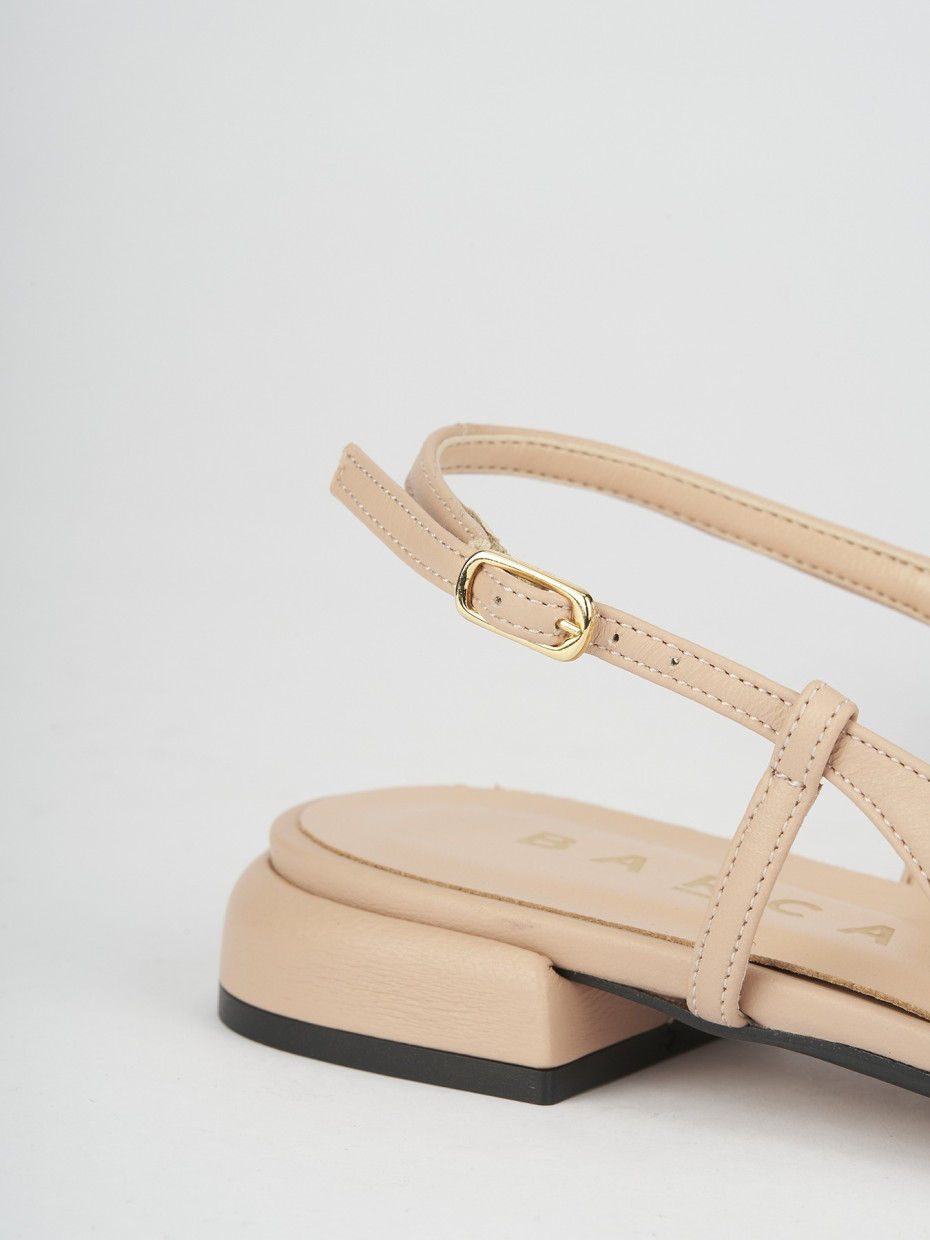 Flat shoes heel 1 cm pink leather