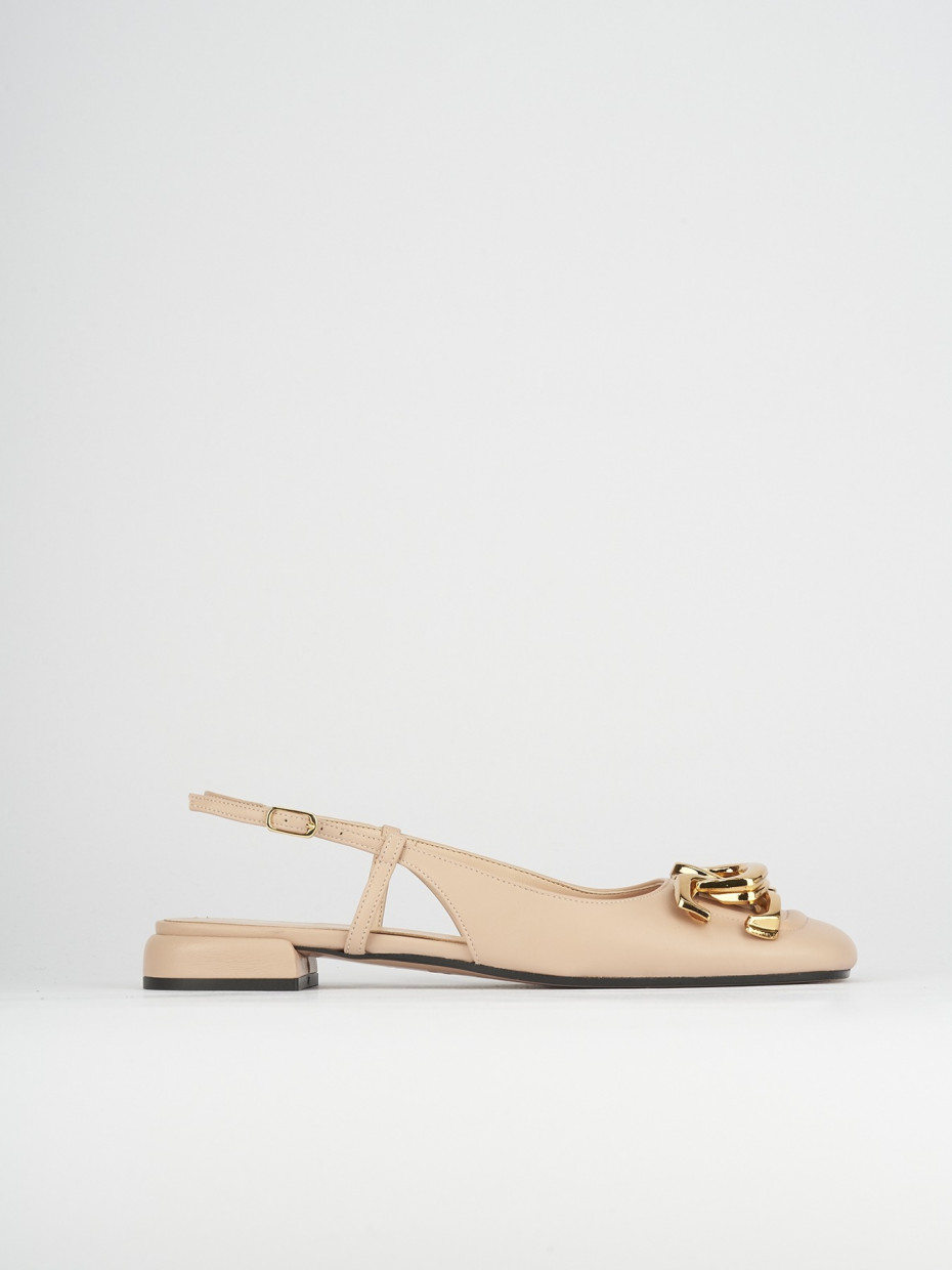 Ballerine tacco 1cm pelle rosa