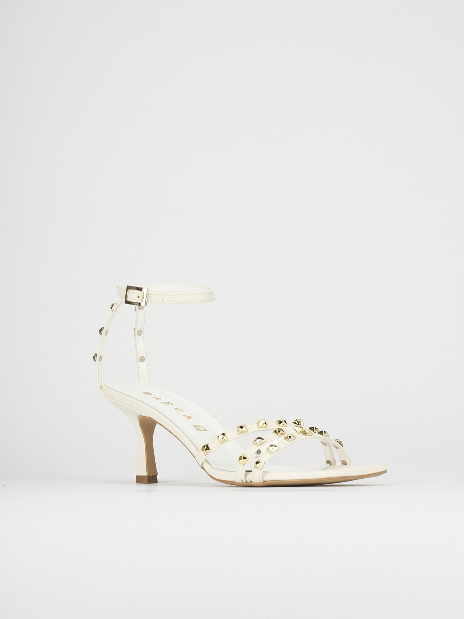 Sandali tacco 7cm pelle bianco