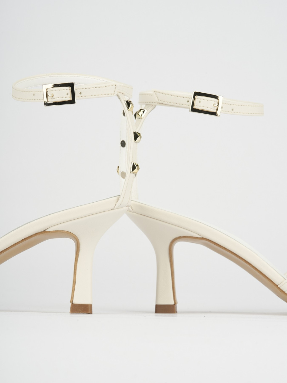 Sandali tacco 7cm pelle bianco