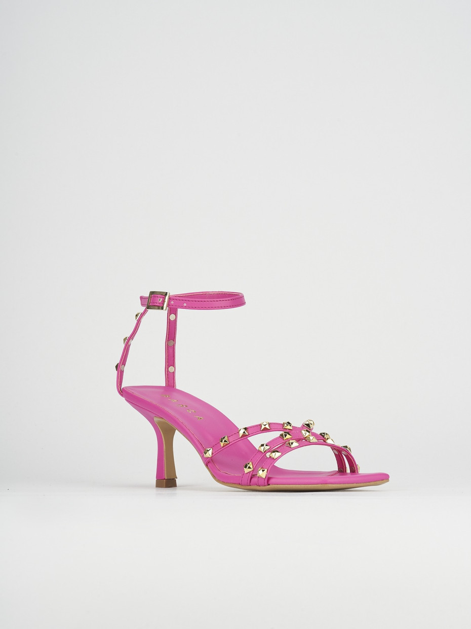 Sandali tacco 7cm pelle rosa