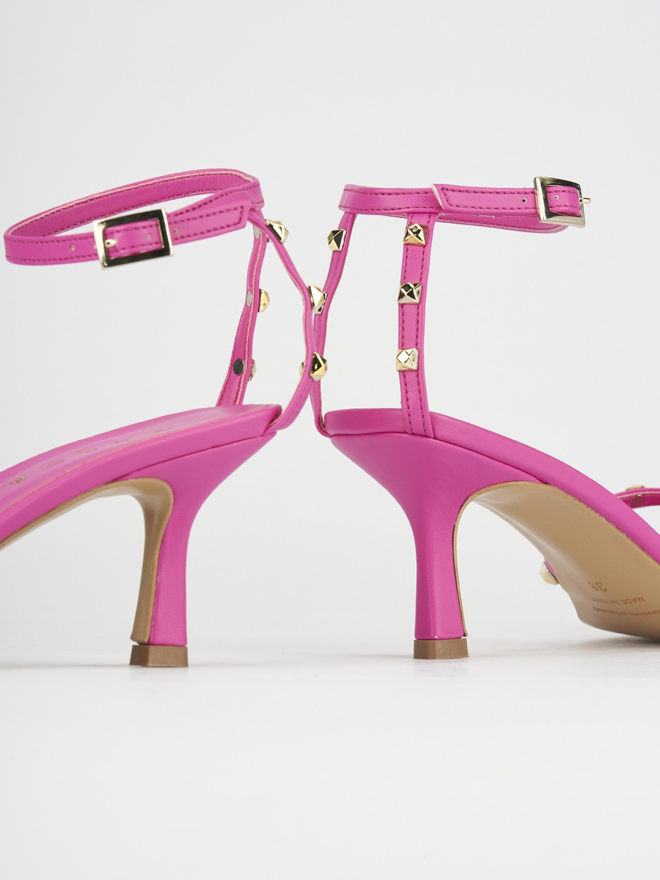 Sandali tacco 7cm pelle rosa