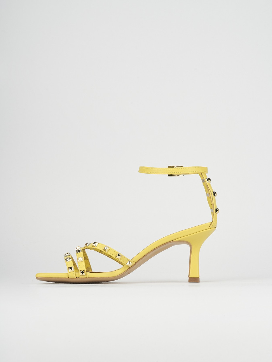 Sandali tacco 7cm pelle giallo