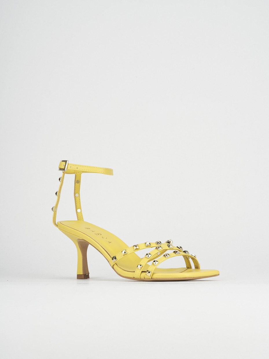 Sandali tacco 7cm pelle giallo