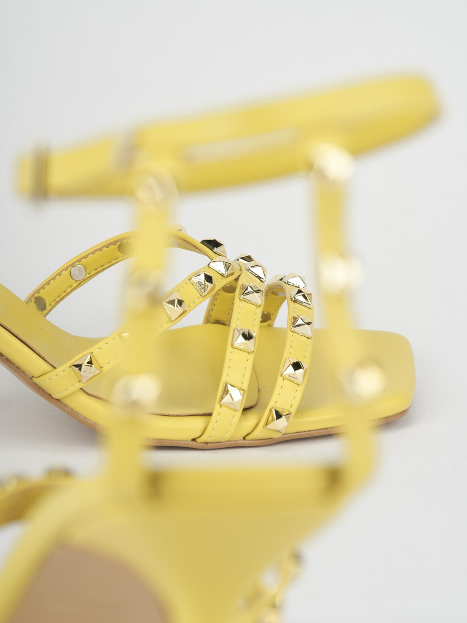Sandali tacco 7cm pelle giallo