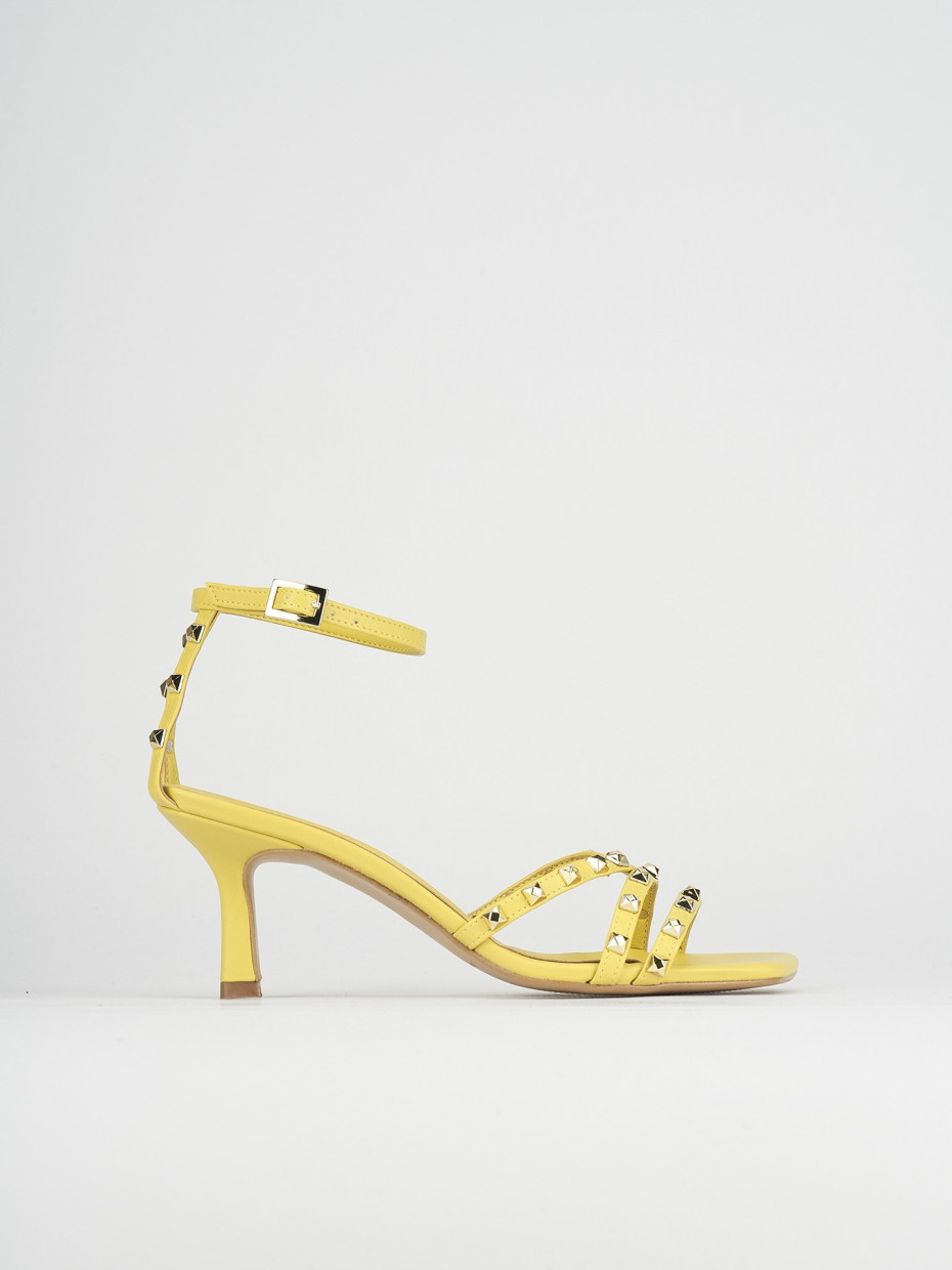 Sandali tacco 7cm pelle giallo
